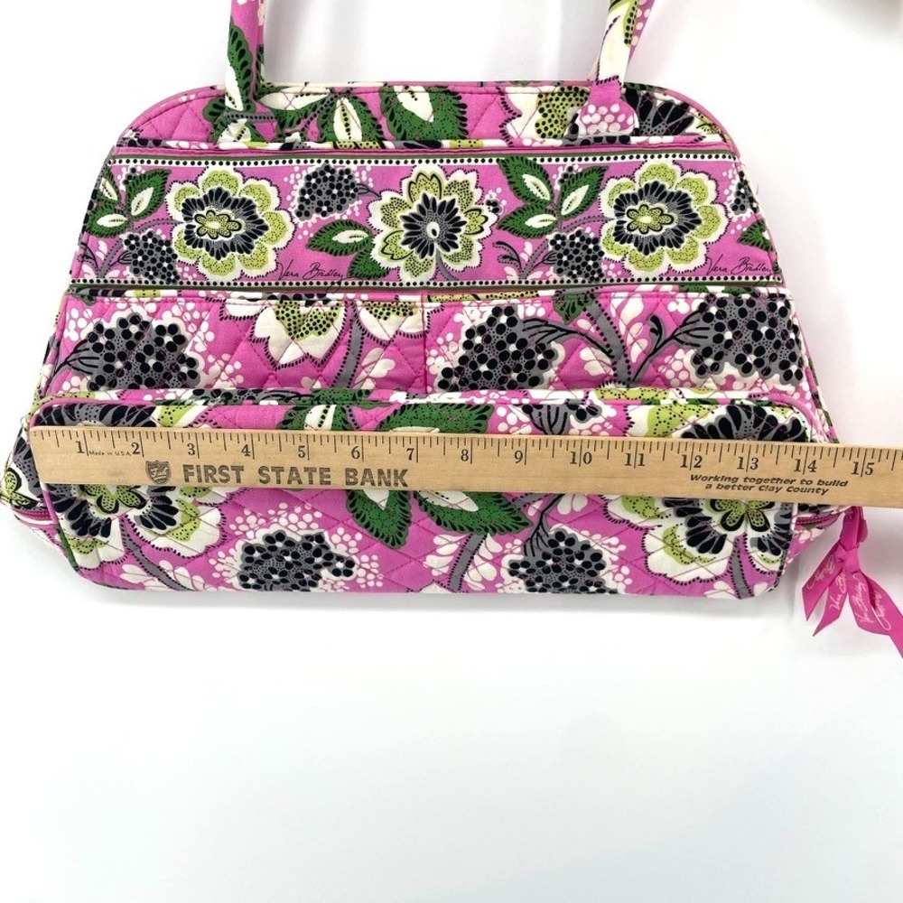Vera Bradley Priscilla Pink Floral Bowler Bag Shoulder Bag Handbag Travel Tote - Picture 5 of 14